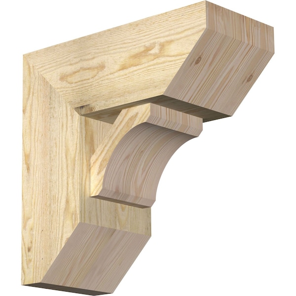 Ekena Millwork Legacy Slat Rough Sawn Bracket w/ Offset Brace, Douglas Fir, 8"W x 18"D x 18"H BKT0806X18X18LEC06RDF - main